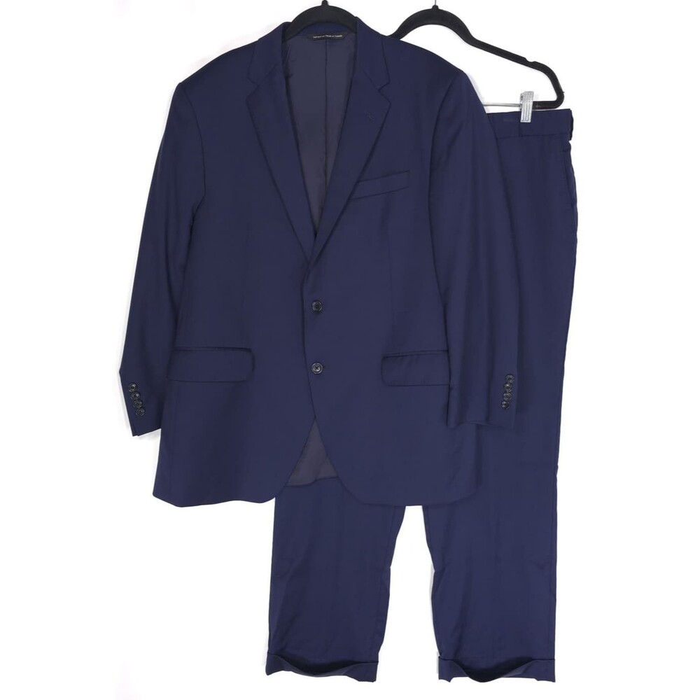 COPPLEY 1883 LORO PIANA‎ S130s Wool Suit 44W 34X29 Navy Canada Made Italy Woven